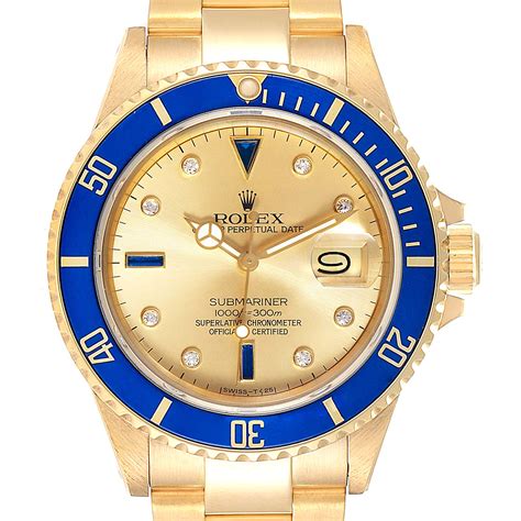 gold diamond rolex submariner|rolex submariner diamond face.